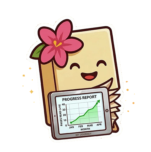 Penny mascot celebrating reading progress